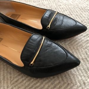 Dolce Vita Black Leather Loafers with Pointed Toe